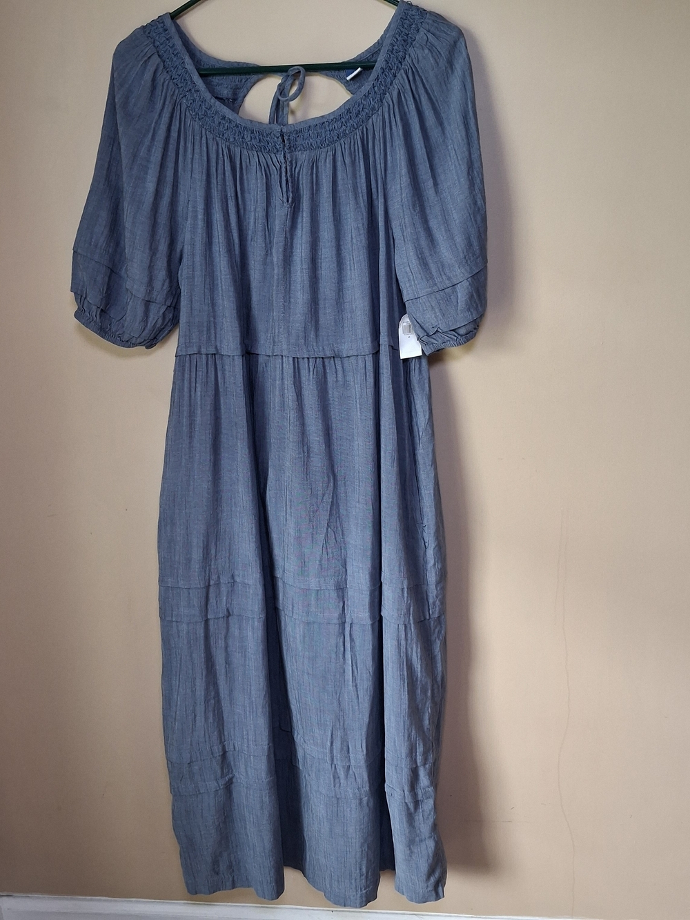 Old Navy NWT Women’s Blue Chambray Dress W/Open Tie Back; Sz. M